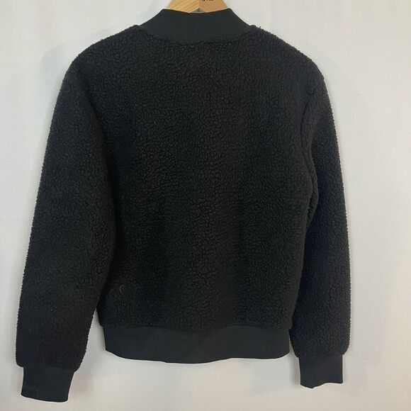 Zyia Active Leopard Flying V Teddy Fleece Black Jacket - Size Small - Picture 3 of 14